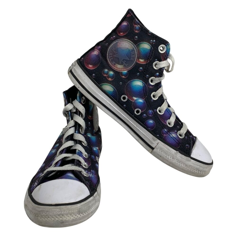 Converse Chuck Taylor All Star Hi Lace Up Sneakers Black w/ Bubbles Youth SZ 3